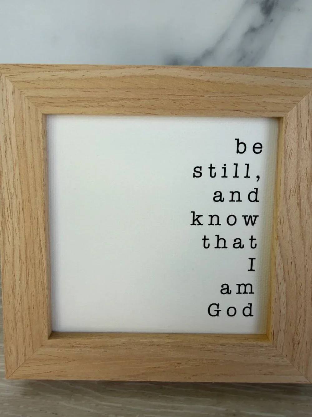 Be Still And Know Canvas Wood Sign 4x4 Natural Christian Rustic Tiered Tray Desk